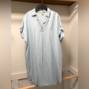 Blue oversized shift t-shirt dress, size small
